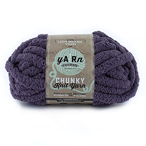 Lion Brand Yarn AR Workshop Chunky Knit, Jumbo Chenille Yarn for Knitting, Crochet, and Crafts, Fig Tree, 1 Pack