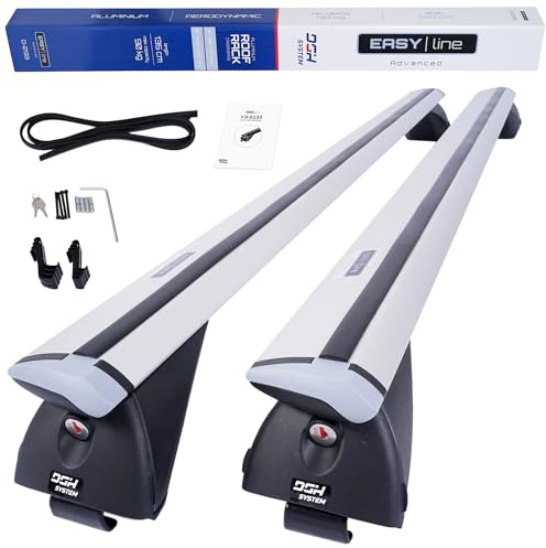 DGH SYSTEM Kompletter Aluminium-Dachträger Easy Line Advanced 135 cm kompatibel mit Audi A6 C6 Avant Kombi 2005-2012 mit geschlossener Dachreling, abschließbar, Nutzlast 90 kg