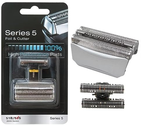 Foil & Cutter Series 5 51S Ersatzkopf für B-raun Serie 5 590cc 8595 8985 8975 8991 (Silber, neue Verpackung)