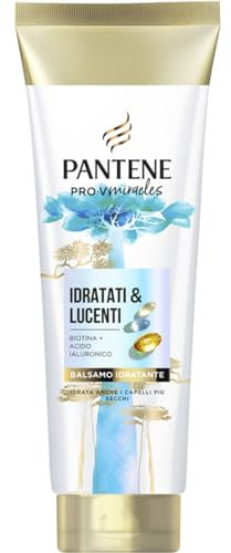 Pantene Idratati & Lucenti Balsamo con Biotina 160ml. Pro-V Miracles Balsamo Idratante con Acido Ialuronico, Trattiene l'Idratazione per Capelli Morbidi e Sani