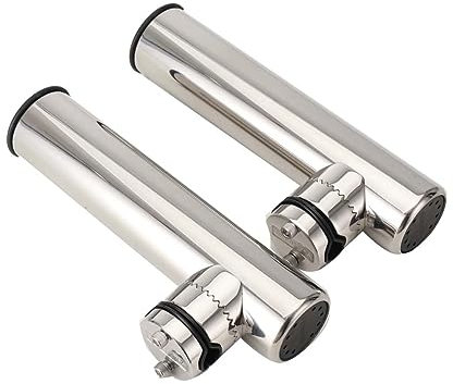 Lfhelper 2 Stück Edelstahl 360 Grad Rotierbar Rutenhalter Reling Rutenhalterung Klemme Fasten Angeln Angelhalter Angelhalterung Bootsrutenhalter Boote Yachten Fischerboot Für 19-25mm Reling