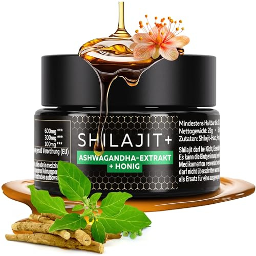 Shilajit & Ashwagandha med honung – 25 g | Glasburk