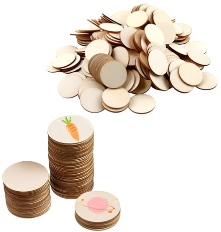 200 PCS Rodajas de Madera Círculos Maderas, Rodajas de Madera Natural 30mm para Decoración DIY, Discos de Madera Sin Acabado para Boda, Manualidades, Scrapbooking, Etiquetas y Proyectos de Arte