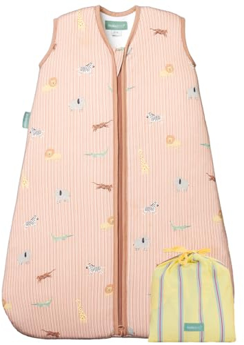 molis&co - Saco Dormir Bebé TOG 1-60 cm (0 meses) - Saco Dormir Bebe Primavera y Otoño sin Mangas - Saco de Dormir Bebe para Niños Niñas (Unisex) - 100% Algodón (Certificado Oeko-Tex) - Jungle