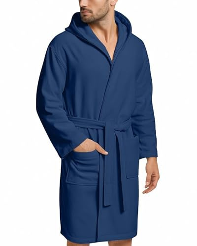 NARCISO - Accappatoio Uomo Donna Microfibra Economico con Tasche Cappuccio e Cintura, Ideale per Casa, Viaggio, Palestra, Tessuto Morbido e Comodo, Taglie dalla S alla XXL