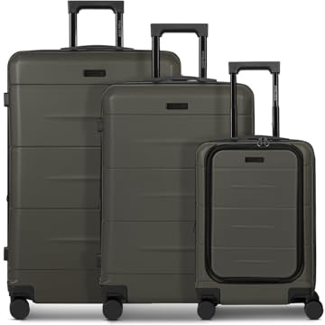 Police Koffer-Set 3-teilig für Damen und Herren | Reise-Trolleys 48 x 30 x 74 cm aus hochwertigem, stoßfestem ABS Material | Doppelrolle & Teleskopgriff | London Serie