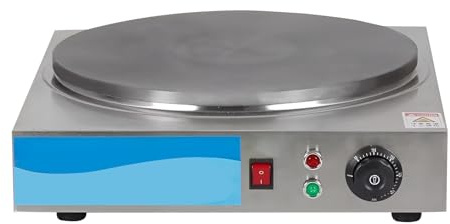Kommersiell Crepe Maker, 2200W elektrisk Crepe-maskin justerbar temperaturkontroll, förtjockad gjutjärnsmatlagning, 45 cm / 17,7 tum i kvadrat