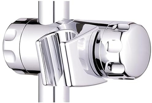 Schläfer 8126005 | Gleiter Brausehalter Universal für Duschstange Durchmesser Ø 25 mm, Verstellbarer Gleitschieber aus ABS Verchromt, Duschkopfhalter schwenkbar, einfache Montage, Made in Germany