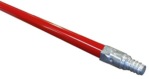 American Select Tubing 60 Red Powder Coated Steel Broom Handle with Threaded Metal Tip (Case of 12)