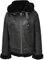 A1 FASHION GOODS Damen Echt Schwarz Schaffell Fliegende Jacke Mit Kapuze Shearling B3 Pilot Fliegermantel Maria (S - EU 36)