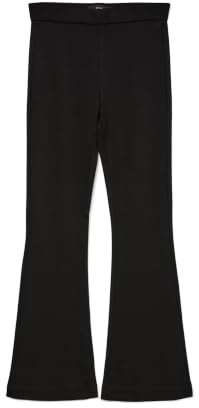 VERO MODA Women's Flared Trousers Bootcut Fabric Pants Regular Waist Wide Leg Trousers VMKAMMA, Colours:Black-2, Size:XXS / 30L, Leg Length:L30