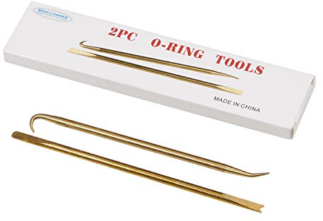 BUSY-CORNER Brass O-Ring Installation and Extraction Tools Kit, Set of 2 Pieces in a Color Box,Mini Hook O Ring Pick Set, for O Rings Removal,Oil Seal Puller and Extractor Remover in O-ringKit