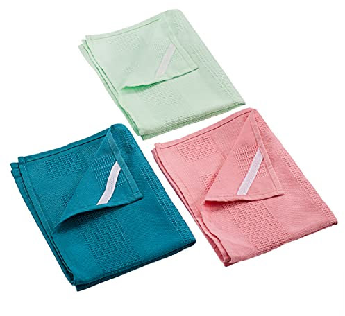 Raccoon 3er-Pack Mikrofaser Reinigungstücher - für Fenster, Spiegel, Glasreinigungstücher, Vielseitig - Für Zuhause oder Auto - Streifenfreier Glanz - Super saugfähig - (60x40 cm)