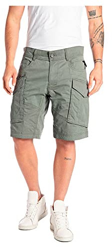 REPLAY Joe Short, Pantaloncini Uomo, 703 Verde Aviatore, 34W