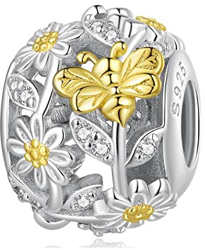 Gänseblümchen charms für Pandora-Armband,925 Sterling Silber Bienen charm anhänger,Geschenk für Frauen und Mädchen