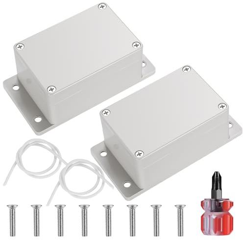 2 Pcs Cajas de Conexiones Estanca Exterior Electricas IP65, Caja de Derivación con Oreja Fija, Cajas de Electrónica Plástico, Conexiones Cables Electricos Estancos (100X68X50MM, blanco grisáceo)