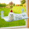 MEWOOFUN Foldable Cat Window Hammock Perch - Cat Window Bed 54x30cm with Powerful Suction Cup up to 18kg, Reversible Washable Cover Cat Hammock for Indoor Cats, Grey Medium
