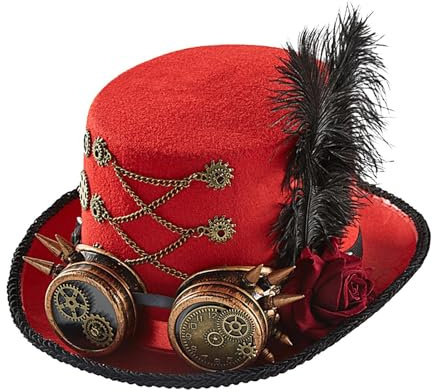 Sombrero gótico de Steampunk, sombrero de copa de Steampunk - Disfraz Gorros De Copa Carnaval Unisex - Disfraces de Halloween con Engranajes Vintage de Metal para Accesorios de películas, Festivales,