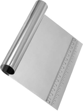 GREENADSCAPE Raspador De Crema para Cortador De Harina Raspador De Banco Raspador De Mango para Hornear Color Plateado