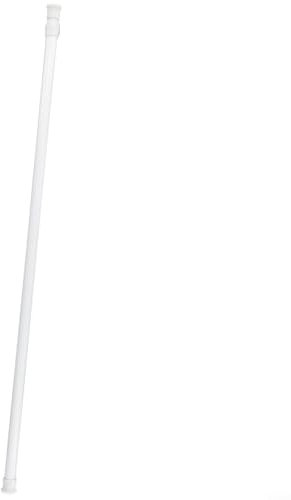 Zilimontt Barra de cortina de ducha extensible de metal, color blanco, ajustable de 60 a 110 cm