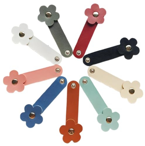 COYUN 9 Pezzi Organizzatore Cavo di AlimentazioneAvvolgicavo per Cuffie Fascetta per Cavo,Fascetta per Cavo di Ricarica,Fasciatura per Cavo USB/Clip per Cuffie,Cinturino in Finta Pelle Fatta a Mano