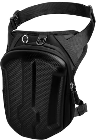 Sacoche de Jambe Moto Imperméable pour Homme Femme, Sac de Cuisse avec Sangles Réglables Multi-Poches pour Moto, Vélo, Randonnée, Course, Camping