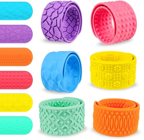 SHBAOCH Fidgetarmband, slap-band silikon för barn från 3 4 5 6 7 8 år, snap-armband för barn pojkar flickor födelsedag