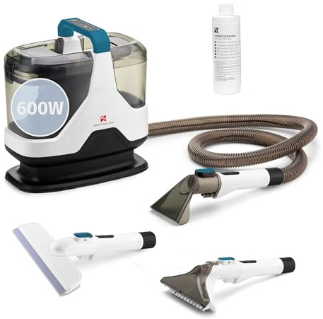 Di4 Aspiroclean 600W Aspirador de Tapicerías, Líquidos y Sólidos, Cepillo Multifunción, Accesorio Limpiacristales, Apto para Suciedad Mascotas, Alfombras, Sofás, Coche y Cristales, Incluye Detergente
