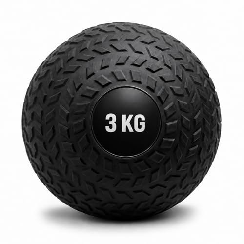 DUAS Slam Ball No Bounce Medicine Exercise Ball 2-25kg Textured Grip for Core Strength Training, HIIT, Cardio, Home Gym Fitness Workout (3kg)