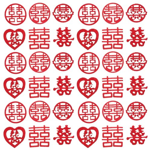 BRIGHTFUFU 120 Pezzi Coriandoli per Matrimoni Cinesi Decorazioni Sparse Romantiche Mini Doppio Xi 5 Cm per Feste Nozze Anniversari e Decorazioni da Tavolo Stili multipli Stili multipli