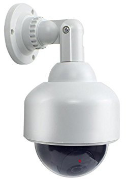 Videocamera di Sicurezza Dummy Camera Fittizia con Led Luminoso e Rotazione a 360 Gradi Dispositivo Deterrente Anti Intrusione