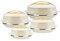 Insulated Serving Dishes with Lids - 4 Piece Olympic Thermal Hot Food Containers Set 0.8, 1.2, 1.6 and 2.5Liters, Beige