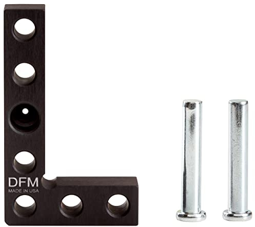 DFM Tool Works Small Square and Center Finder - Made in USA Versatile Woodworking Tool with 11/32 Center Marking Hole for Larger Pencils, Carpenter Tool for Accurate Line Transfers (Black)