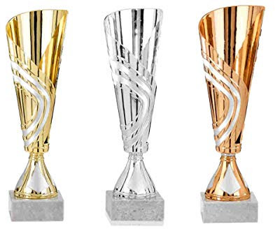 S.B.J - Sportland Pokal in Bronze mit Silber ca 30 cm.