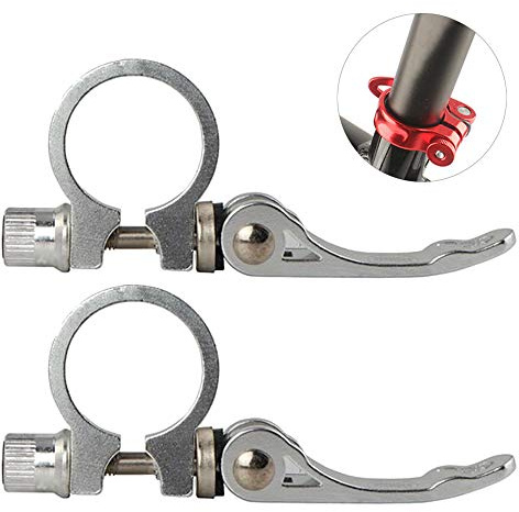 DAZISEN Colliers de Selle - Collier de Tige de Selle en Alliage d'aluminium pour Tige de Selle de vélo 31.8mm 2 pcs(Argent),2*Argent,31.8mm