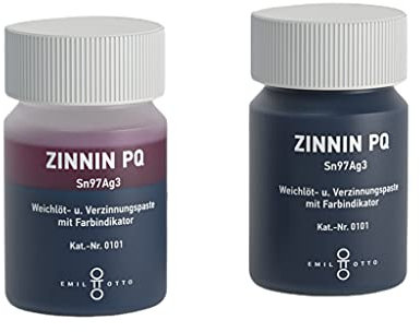 Weichlöt- u. Verzinnungspaste mit Farbindikator, EO-Lotpaste ZINNIN „PQ“ / Sn97Ag3, für Edelstahl, Metallanteil: > 70%, Flussmitteltyp: 3.1.2.A, 300 g Inhalt