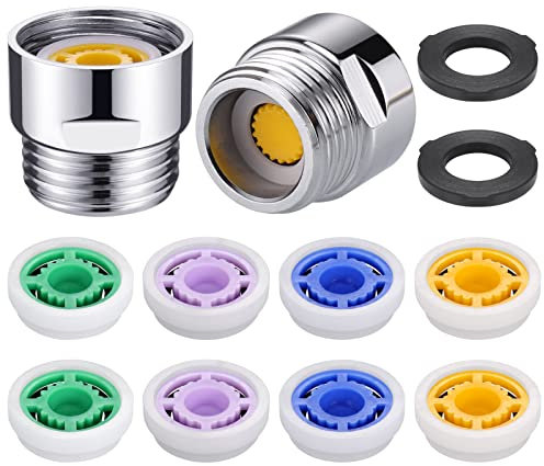 Zocipro 2Pack Shower Flow Restrictor, Shower Flow Reducer Limiter Set 1/2 Inch Thread Size 4, 5, 6, 7 L/min Flow, Shower Restrictors with G1/2 Adapter for Fixed Shower Head and Handheld