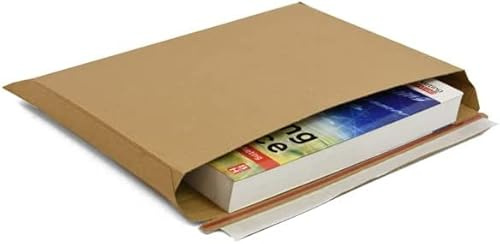 A4 Cardboard Envelopes, Pack of 30 Expandable Capacity Book Mailers, 350gsm, Peel and Seal, Rigid and Sturdy, Rip and Strip Open, Rigid for Royal Mail Letter Posting By Leo Design (30)