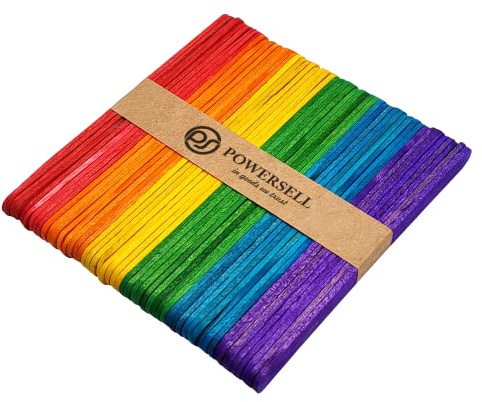 50PCS Färgglada Träpinnar Hängare Glasspinnar Glass Stång DIY Ice Strimlar Kreativitet Diy Dekoration Popsicle Vaxning Lollipop Wood (FÄRG, SMÅ)