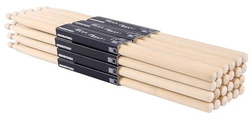 Aopoy 12 Paar Trommelstöcke 5A, klassische Ahornholz Drumsticks, Holzspitze Drumstick, für Erwachsene, Kinder und Anfänger