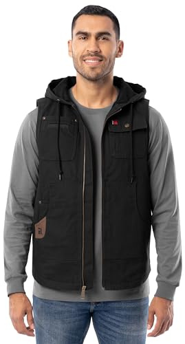 Wrangler Riggs Workwear Men's Duck Work Vest, Black, Medium