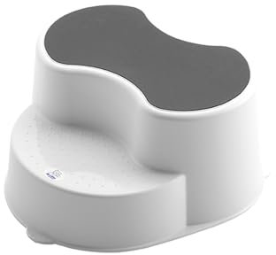 Rotho Babydesign TOP Kinderschemel - recycelt - Tritthocker - Trittschemel - Kinderschemel - Trittleiter - Kindertreppe - Antirutschfläche - Weiss