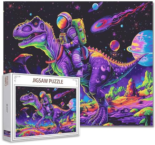 Tucocoo Astronaut Puzzles for Adults 1000 Pieces, Glowing Jellyfish Art Puzzle, 70x50cm, Colorful, DIY Craft Puzzles for Home Decor, Gifts, Family Puzzle, Perfect for