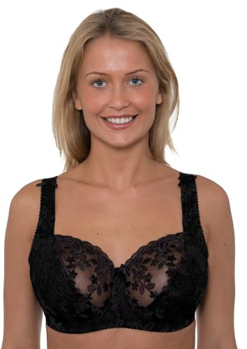GEMM Floral Embroidered Bra LG900 Plain Black 38G