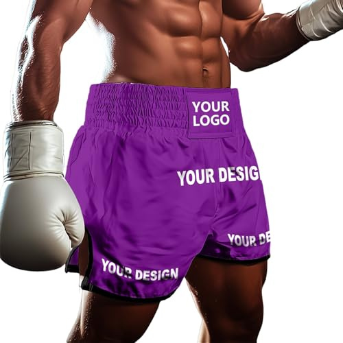 Pantalones cortos personalizados para Muay Thai, boxeo, artes marciales mixtas, BJJ, entrenamiento, lucha, para hombres, mujeres y niños, tela ligera antidesgarros con cintura ajustable