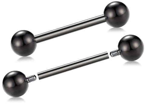 AROWRO 14 g bröstvårta stänger bröstvårta piercing smycken tungstänger tungpiercing internt gängade ringar för bröstvårta bro piercing smycken titan