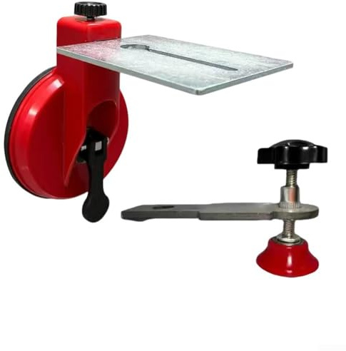 Kakelutjämnare med sugkopp och fixerkonsol med gradient för väggkakel och marmorinstallation, röd (C)