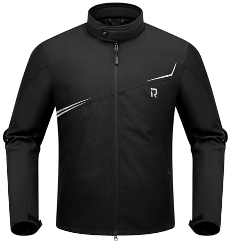 RIDEIRON Chaqueta Moto Hombre con Protectores CE, Forro Extraíble, Chaqueta Moto para Proteger contra el Frío y el Viento,Todas las Estaciones,Negro 3XL