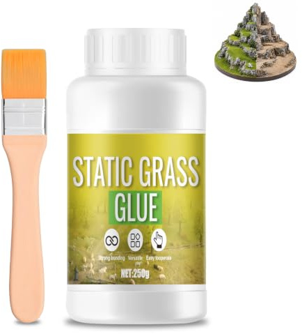 Erba Sintetica Colla per Modellismo 250g per Strati di Erba Statica, Prato