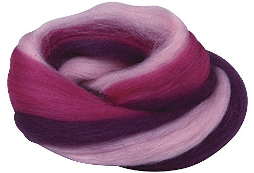 Rayher Merino-Pelo C.Pettinato, Multicolore, tonalità Fucsia, Lilla, 21 Mic, Busta 50G, 5366300